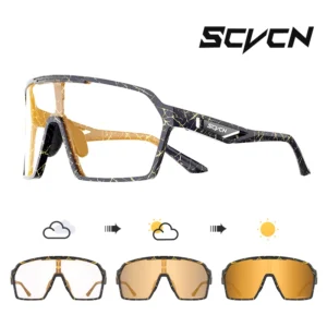 SCVCN New Outdoor Photochromic Sunglasses Man MTB Road Glasses Women Driving Bicycle UV400 Eyewear Sports Bike Cycling Glasses