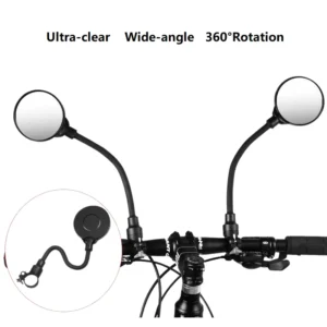 1PC Bicycle Rearview Handlebar Mirrors 360 for Mountain Road Bike Motorcycle Bendable Hose Adjustable Rearview Mirror