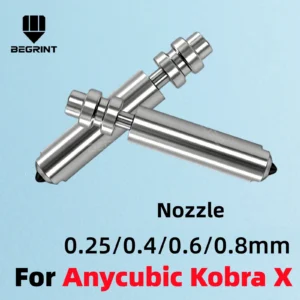 For Anycubic Kobra X 0.2/0.6/0.8/0.4mm Heatbreak KX One-Piece Hotend Bimetal Nozzles Resist 300°C Hotend 3D Printer Accessories