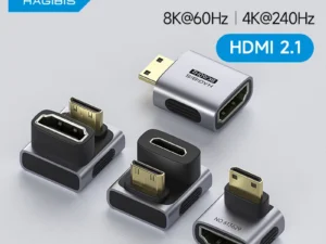 Hagibis mini HDMI to HDMI Adapter Right Angle 90 Degree Male to Female mini HDMI Connector L Shape Conventer High Refresh Rate