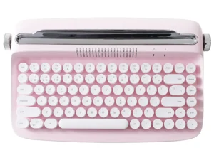 YUNZII ACTTO B303 Retro Wireless Typewriter Aesthetic Keyboard, Vintage Style Bluetooth Keyboard with Integrated Stand for Multi