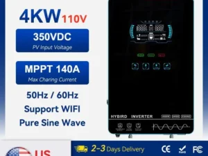 ECGSOLAX 4KW Hybrid Solar Inverter 24V 110V/120V With MPPT 110A Solar Charger Touch screen LCD Hybrid Inverter Max PV 350VDC