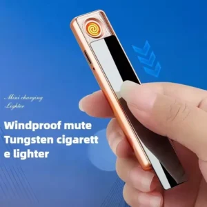 Mini Tungsten Electronic Cigarette Lighter, Portable Pull-down Ignition, Windproof USB Rechargeable Ultra-thin Lighters Men Gift