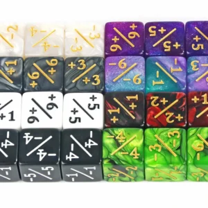 10pcs Six Sided Dice Set D6 Counters +1/+1 and -1/-1 Set for Entertainment games