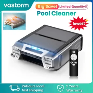Y80 Solar Pool Skimmer Robotic 24 Hours Working Time Cordless Pool Vacuum with Remote Control Smart Obstacle Avoidance Auto-Parking Pool Cleaner 6L Large-Capacity Basket with Fine Filter for Pool Cleanning