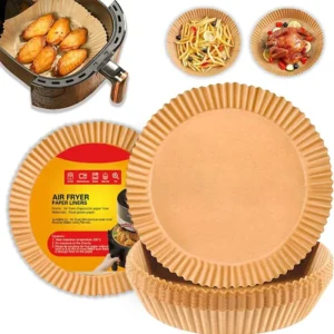 50pcs Round Air Fryer Paper Liners - 8'' Oil-Proof Heat Resistant Liners for 5-8 QT Air Fryer Cooking