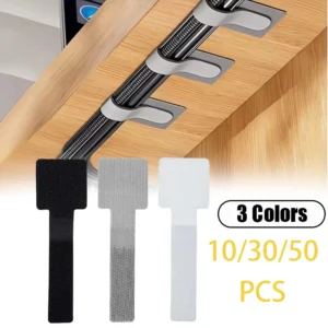 New Reusable Velcro Cable Ties: Self-Adhesive & Adjustable Cable Holder, Ideal as Desktop Cord Storage Organiser