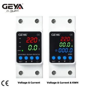 GEYA GPS6 Din Rail Adjustable Over Voltage Under Voltage Protection Device 40A 63A 80A 220VAC Digital Display Voltage Protector