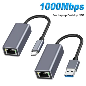 USB Type C Ethernet Adapter 100/1000Mbps USB 3.0 RJ45 Wired Network Card For PC Windows XP 7 8 10 Android USB Lan Internet Cable