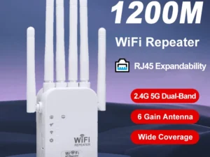 Kebidumei 1200Mbps Wireless WiFi Repeater WIFI Extender Signal Booster 2.4G 5G Dual-band Network 802.11ac WiFi Amplifier Router