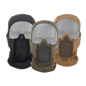 Tactical Balaclava Mask Mouth Protection Half Face Mask Breathable Mesh Airsoft Headgear Low Profile Hunting Accessories