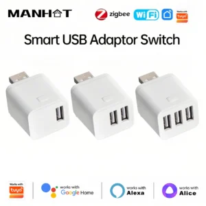 Work With Tuya WiFi/Zigbee Smart Micro 1 2 3 USB Adaptor Switch 5V Mini USB Power Adaptor Plug for Alexa Google Yandex Alice