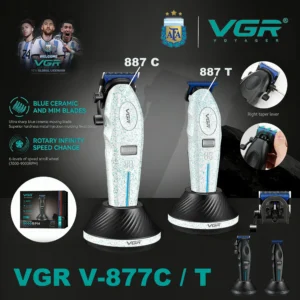 VGR Hair Trimmers Professional Haircut Machine 9000 RPM Hair Clippers Electric Trimmers Rechargeable Hair Trimmer for Men V-887