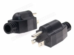 US American 3 Pin Nema 5-15P AC Electrical Power Male Plug Adaptor Adapter Wire Rewireable Extension Cord Connector