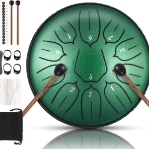 Hluru Glucophone Steel Tongue Drum 6 Inch 11 Notes D Tone Ethereal Drum Music Drum Yoga Meditation Percussion Instrument