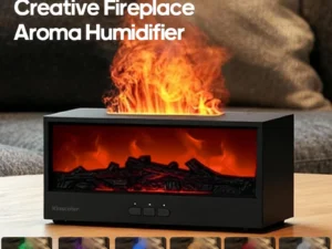 Creative Fireplace Aroma Diffuser Flame Air Humidifier Colorful Lights w/ Remote for Home Office Holiday Gifts/Essential oil set