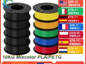 KINGROON 10KG PLA Filament PETG 3d Filament 1.75mm For 3D Printer Filament Bundle Mixed colors FDM Printing Material Fast Ship