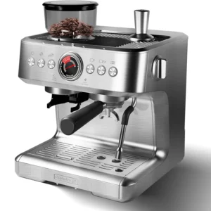 Espresso Machine with Grinder 20 Bar Semi-Automatic Coffee Maker PID Control Milk Frother Steam Wand 95Oz Water Tank for Home
