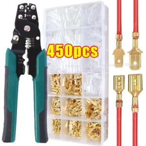 Wire Crimp Terminals Set 2.8/4.8/6.3mm Copper Male Female Wire Spade Connectors with Insulated Sleeve Electrical Conector Box