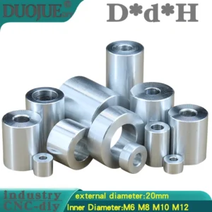 diameter 20mm M6 M8 M10 M12 Aluminum sleeve bushing washer gasket round hollow no thread standoff spacer thickness2/3/4/5/8/50mm