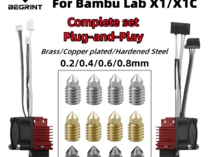 Complete Hotend Assembly Hotend For Bambu Lab X1 X1C P1P P1S with Fan Upgrade 2.0 with Nozzle Complete Bamboo Lab X1 Carbon