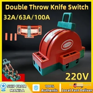 2 Pole Double Throw Knife Disconnect Switch 32A 63A 100A DPDT Cutter Safety Disconnect Switch Power Disconnect Switch