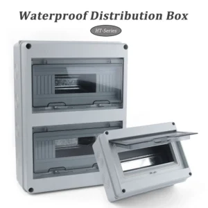 IP65 Waterproof Distribution Box HT-5/8/12/15/18/24 Way ABS Plastic Material Transparent Visual Window Wall-mounted Outdoor Use