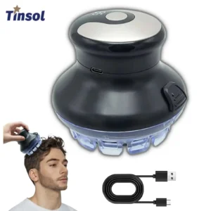 TINSOL Round Quick Haircut Wireless Round Hair Clipper with LED Display and Length Adjustable 3-12mm Self Haircutting Kit