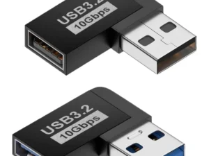 USB 3.0 90 Degree Left Right Angle USB-A Male to Female Adapter Extender 2PCS Connector for Laptops, Wall Chargers, Power Banks