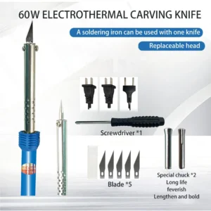 9Pcs Electric Hot Knife Cutter Kit With Soldering Iron For Carving Plastic Vinyl Us Eu Plug Multipurpose Diy Tool Set
