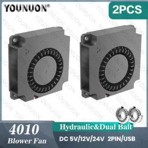 2PCS 40mm 4cm 3D Printer Fan 5V 12V 24V 4010 Blower Printer Cooling Accessories DC Turbo Blower Fan Radial Fans 40x40x10mm