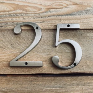 1pc 101mm Modern House Number Outdoor 4 inch Silver Zinc Alloy Apartment Door Numbers Mailbox Address Sign #0-9 With Screws