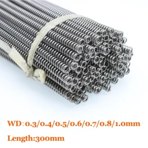 2pcs Return Spring Long Compression Wire Diameter 0.3/0.4/0.5/0.6/0.7/1.8/1.0mm Length 300mm Y-shaped Soft Pressure Steel Spring