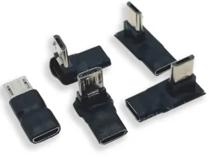 1PCS Ultra Short Body 90 Degree USB Left and Right and Up and Down Angled Micro 5pin Female to Micro USB Male Data Adapter