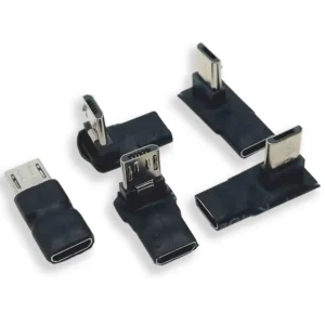 1PCS Ultra Short Body 90 Degree USB Left and Right and Up and Down Angled Micro 5pin Female to Micro USB Male Data Adapter