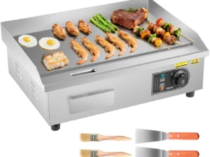 SucceBuy Commercial Electric Griddle 50-300°C Adjustable Temp Control, Stainless Steel Countertop Flat Top Grill for Steak Panc