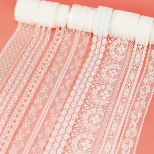 (5 Yards/Roll) White Lace Ribbon Fabric Webbing Decoration Lovely Gift Packing Polyester Material