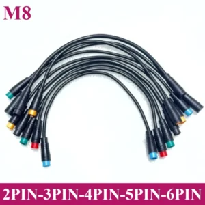 1Pcs M8 2 3 4 5 6 Pin Electric Bicycle Butt Joint Plug Waterproof for Ebike Display Cable Female Male Optional Connector 20CM