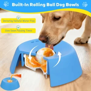 Liquid Slow Dog Bowls Anti-slip Ball-shaped Bone Soup Dog Licking Bowl Licking Bowl for Healthy Eating Non-Slip and Anti-Chokin