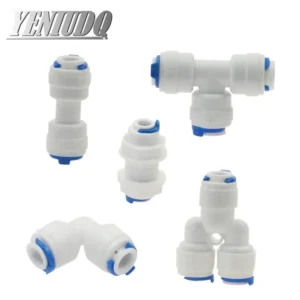 1pcs RO Water Hose Connection Straight Elbow Tee Cross 1/4" 3/8" Coupling Plastic Quick Pipe Fitting Reverse Osmosis Connector