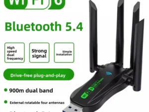 Dual Band WiFi6 USB Adapter, AX900 Bluetooth 5.4 900Mbps WiFi Dongle, Plug Play 4 Antenna 2.4G/5Ghz USB Interface Wireless Netwo