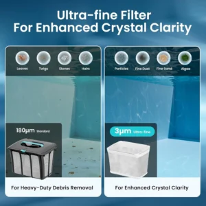 3 µm Ultra-fine Filter & 180 µm Filter Basket For Aiper Scuba S1, Scuba S1 2025 Robotic Pool Cleaner, filter basket Cloth, frame