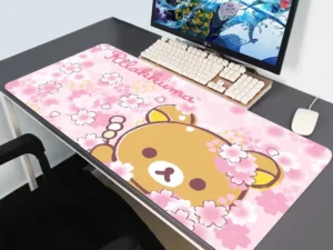Kawaii Game Rubber Mat Cute Mousepad Non-slip Table Mat Anime Pink Rilakkuma Office Computer Accessories Speed Desktop Mouse Pad