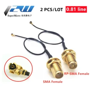 2-piece SMA / RP-SMA female to MHF4 IPX IPX4 RF plug Pigtail cable for Mini 0.81mm PCI card intel WIFI Board 10cm 15cm 20cm 30cm