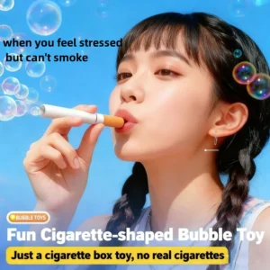 Funny Creative Cigarette Toy Case with Bubble Liquid Metal Smoking Stem Machine Outdoor Portable for Party/Small Gift