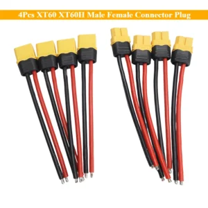 4Pcs XT60 XT60H Male Female Connector Plug with 14 AWG Soft Silicon Wire Extension Cord for RC Lipo Battery FPV Drone Expand