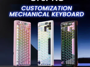 AULA S75 Pro Gaming Mechanical Keyboard 75% Hot Swappable RGB Backlit 4000mAh PBT Keycaps Wireless Keyboard with LED Screen Knob