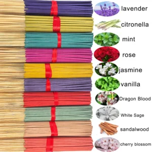 7 Sets of 140 Incense Sticks, Available in Four Seasonal Sets: Rose, Lavender, Sandalwood, Jasmine, Mint, Cherry Blossom, Herbal, and Dragon Blood Wood, with 20 Sticks Per Pack, Suitable for Home Use, Office, Yoga, Meditation, Post-Meal Reading, or Concerts, with Long-Lasting Fragrance