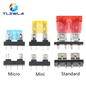 10PCS Car Fuse Holder PCB Board Standard Mini Micro Small Blade Auto Automotive Boat 32V For PCB Board Safety Clip Insertion Typ