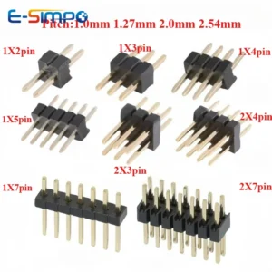 10pcs 1.0mm 1.27mm 2.0mm 2.54mm Pin Header Double Row Male 1/2~40P Breakaway PCB Board Connector Strip Pinheader 1*2/2P 4P 6-40p